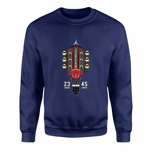 Air Jordan Guitar Sweatshirt M - İndigo Mavisi