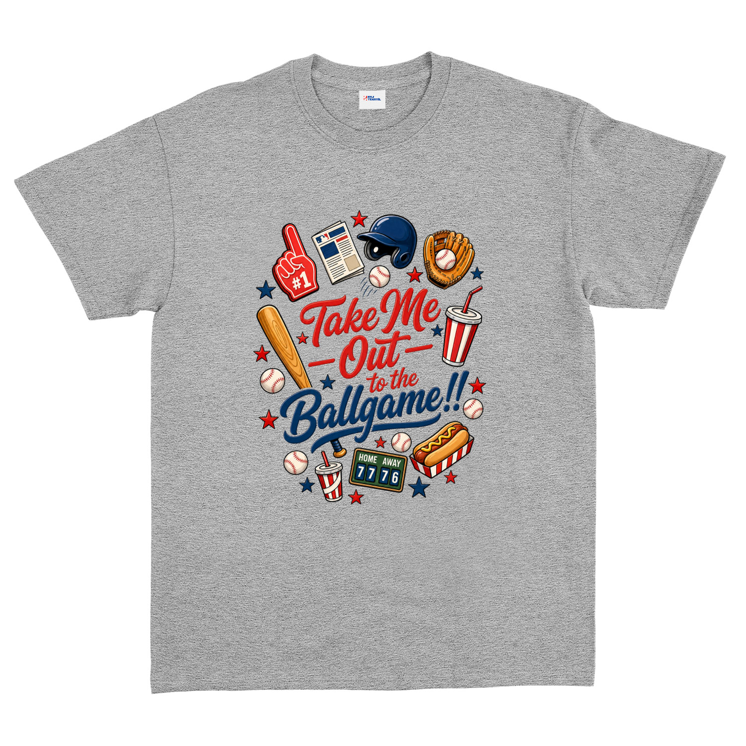 Take Me Out To The Ballgame Tişört M - Gri