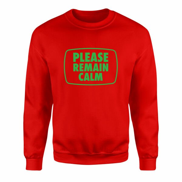 Please Remain Calm | Fallout Sweatshirt M - Kırmızı