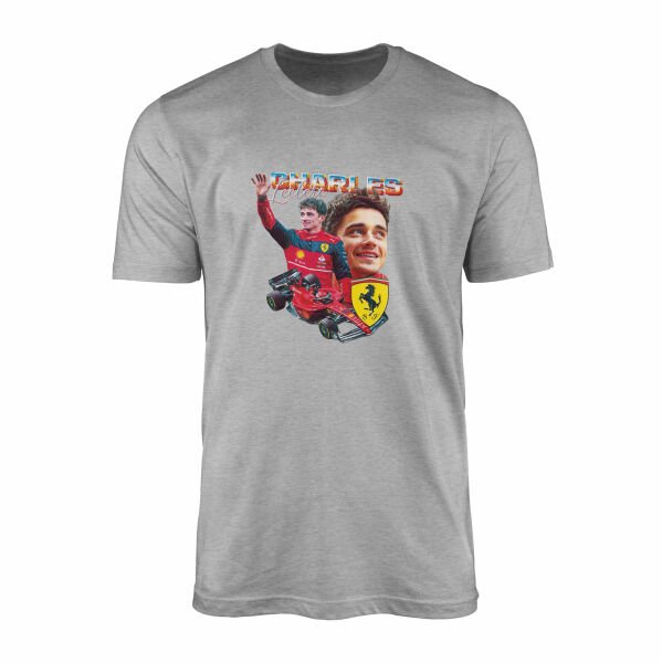Charles Leclerc Tişört L - Gri