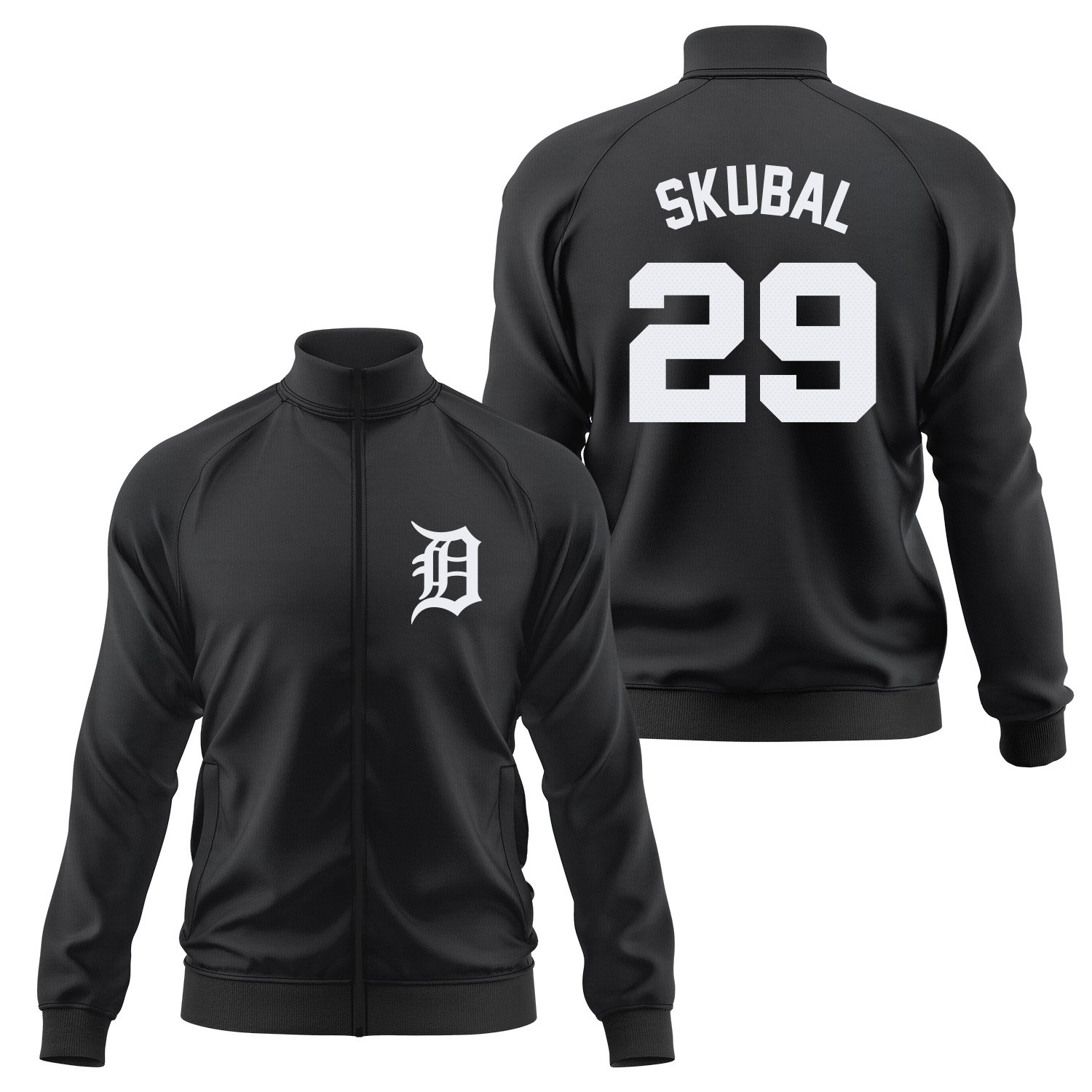 Tarik Skubal 29 Detroit Tigers Jersey Fermuarlı Sweatshirt XXL - Siyah