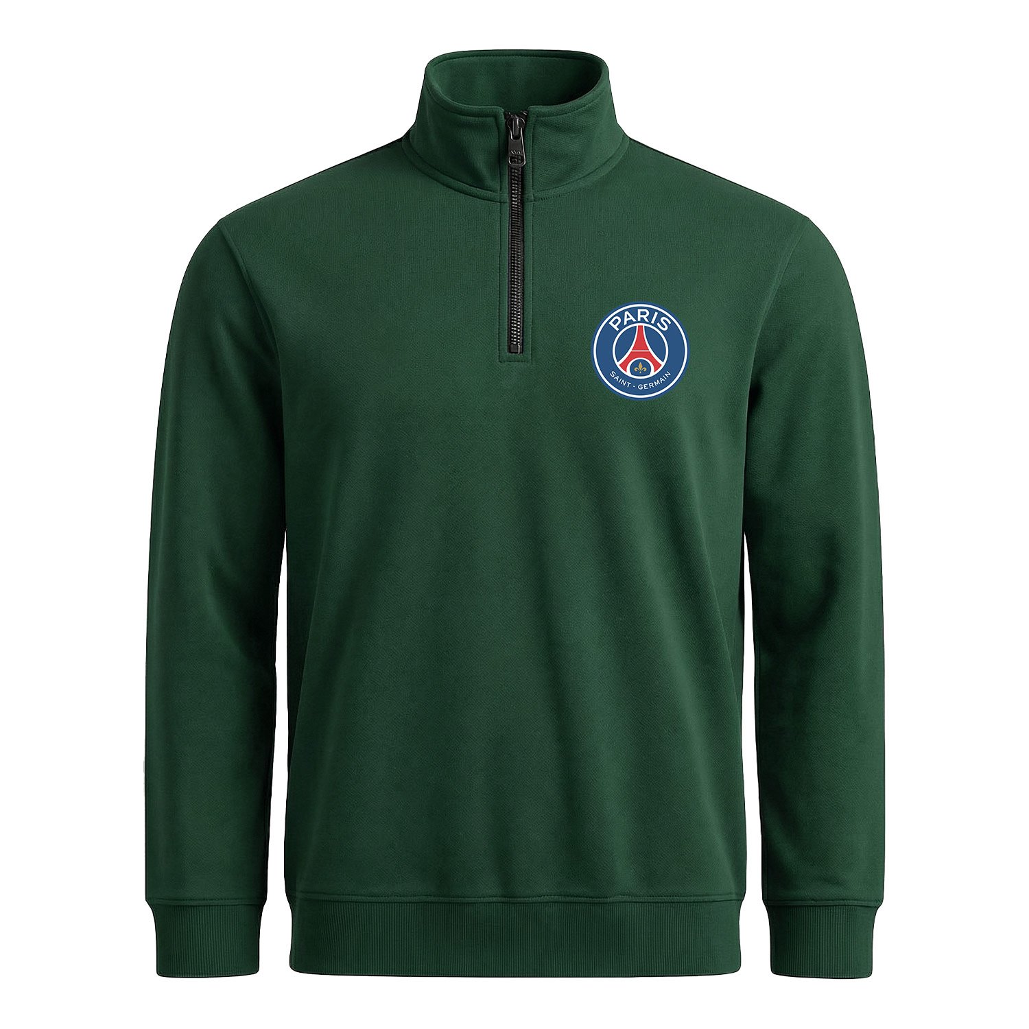 Paris Saint Germain Yarım Fermuarlı Sweatshirt XL - Nefti Yeşili