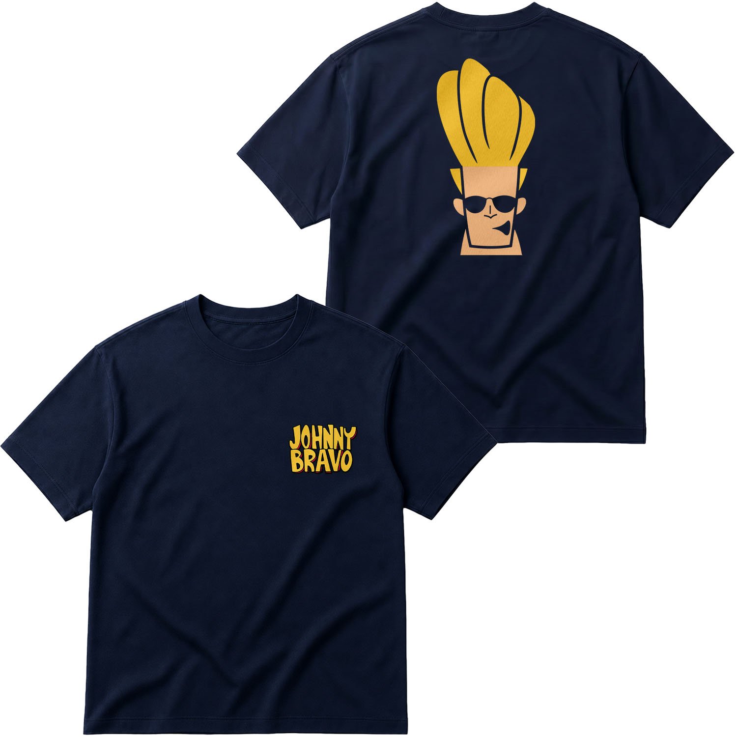 Woah Mamma | Johnny Bravo Oversize Tişört XL - İndigo Mavisi