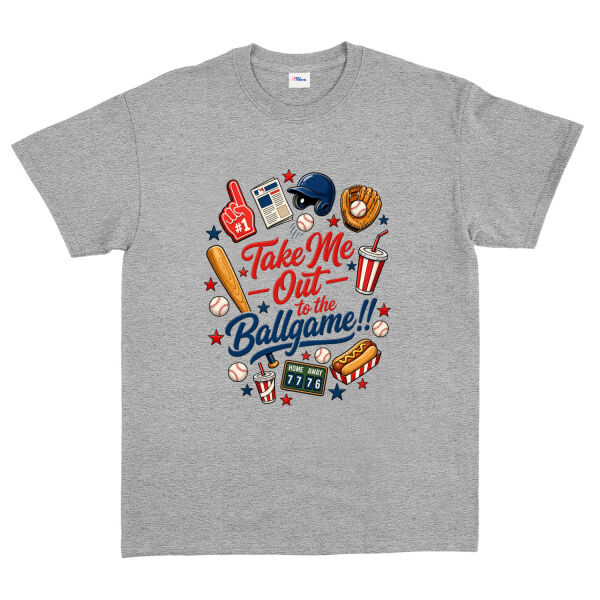Take Me Out To The Ballgame Tişört XL - Gri