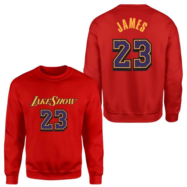 LeBron James 23 LakeShow Sweatshirt M - Kırmızı