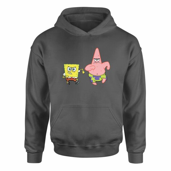 Sünger Bob ve Patrick Hoodie S - Füme