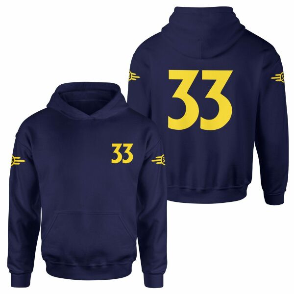 Vault 33 Dweller | Fallout Dweller Edition Hoodie XL - İndigo Mavisi