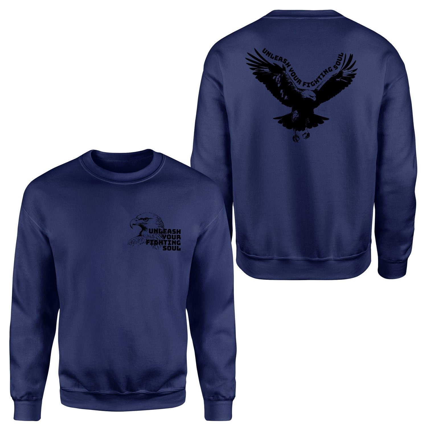 Unleash Your Fighting Soul | Eagle Sweatshirt L - İndigo Mavisi