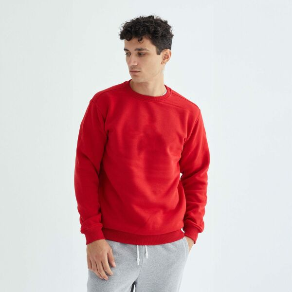 Baskısız Düz Casual Sweatshirt XXL - Kırmızı