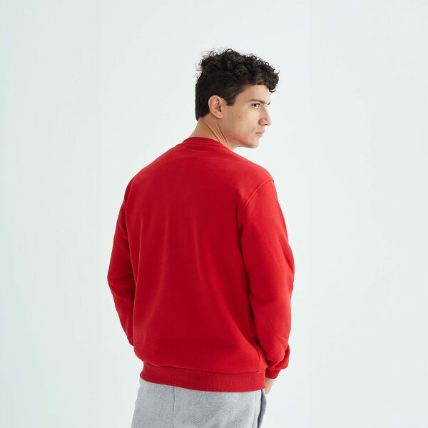 Baskısız Düz Casual Sweatshirt XXL - Kırmızı