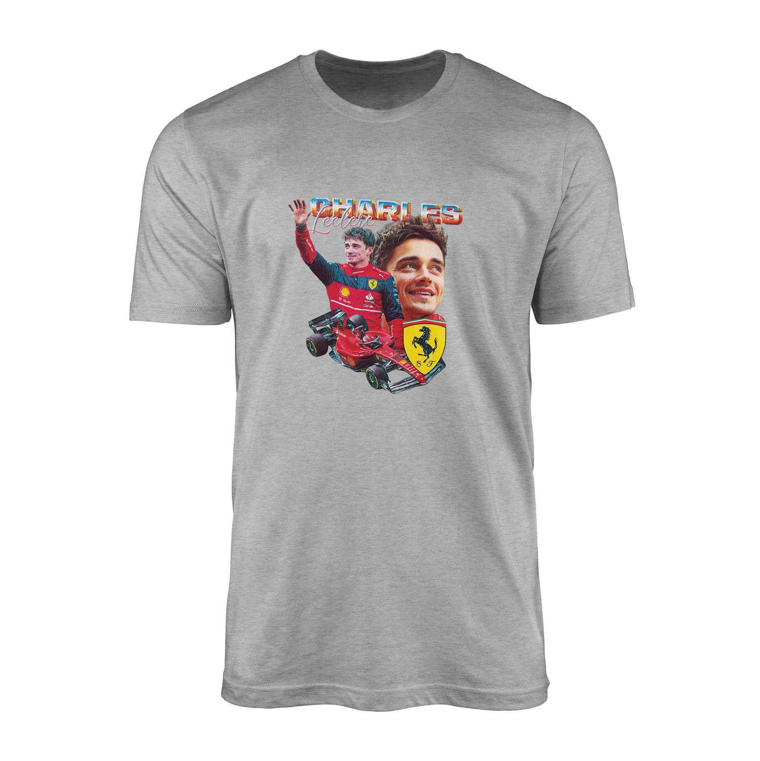 Charles Leclerc Tişört S - Gri