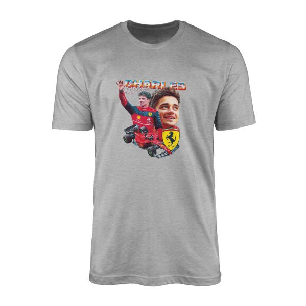 Charles Leclerc Tişört S - Gri