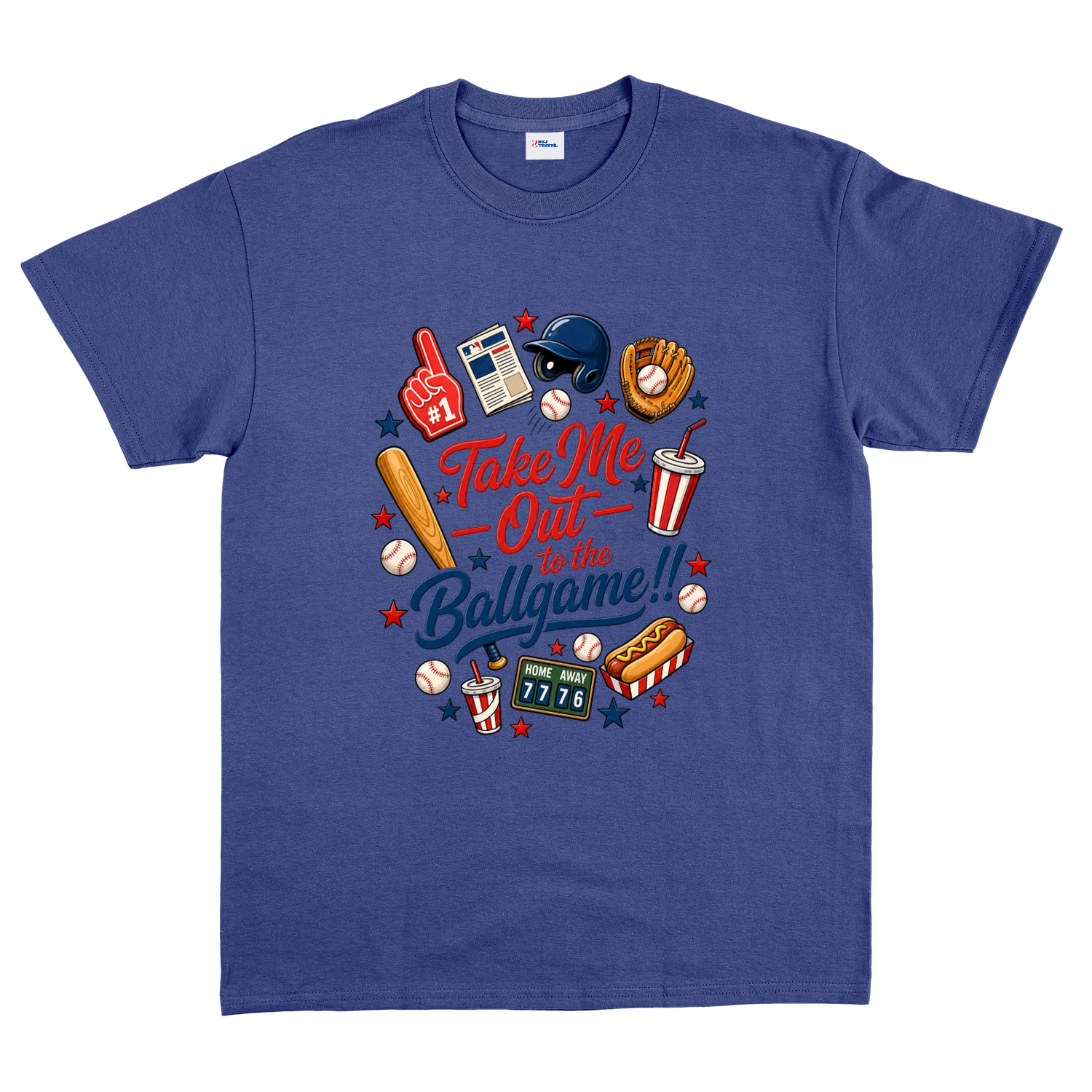 Take Me Out To The Ballgame Tişört M - İndigo Mavisi