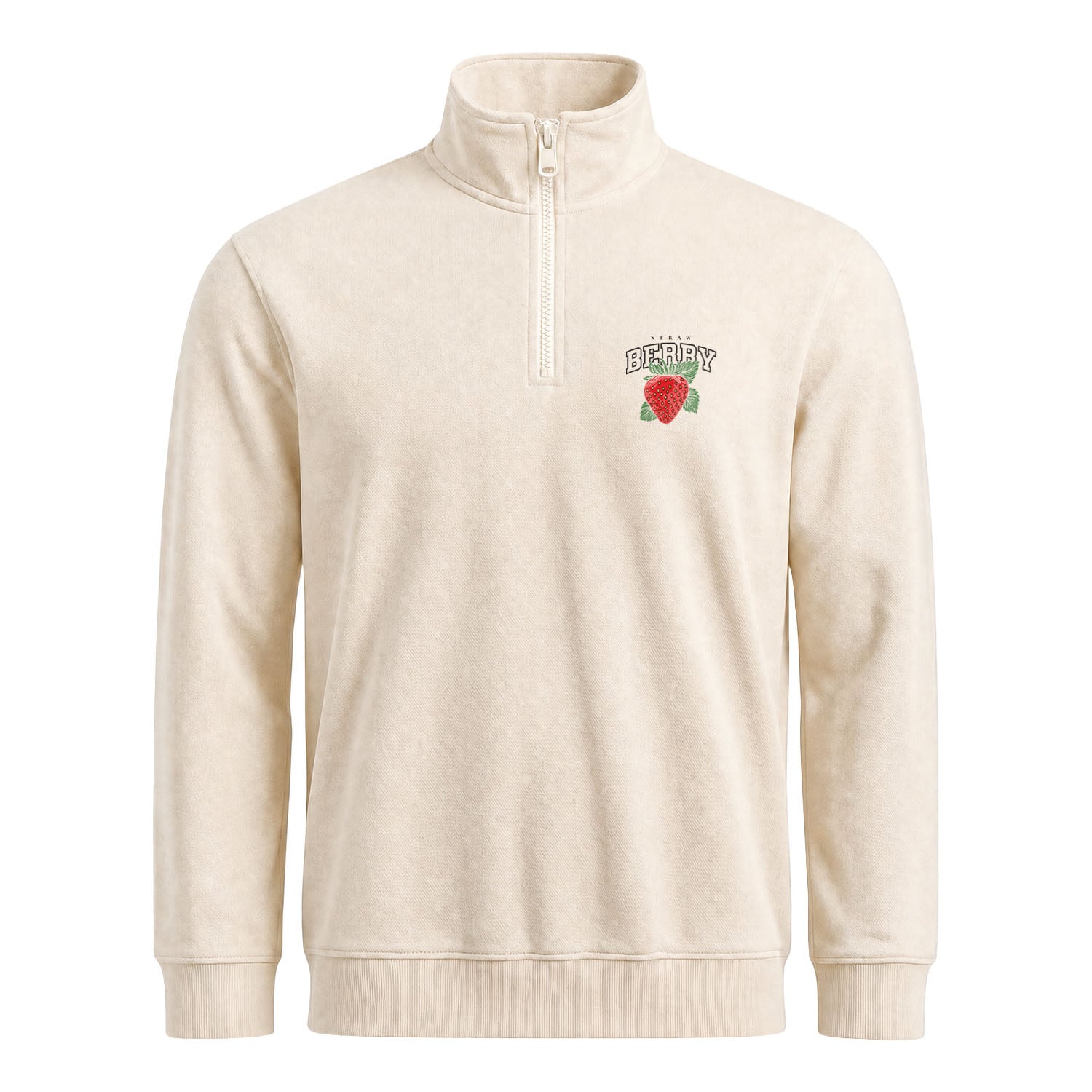 Strawberry Yarım Fermuarlı Sweatshirt