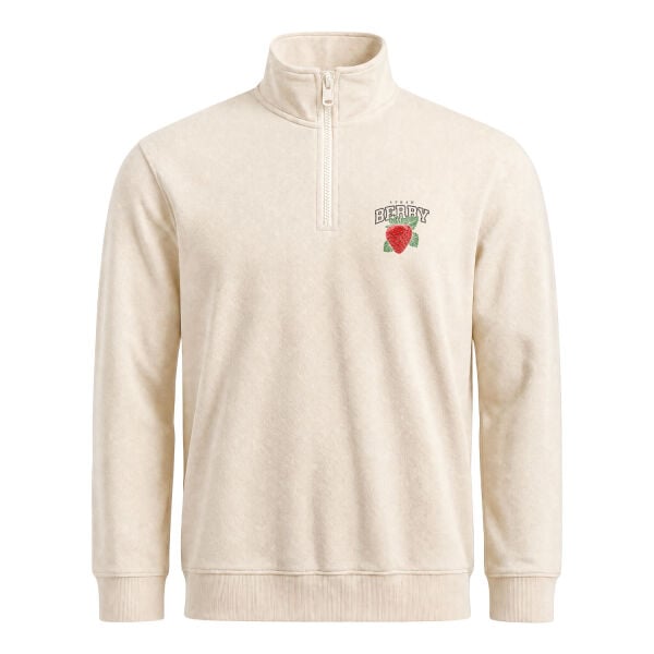 Strawberry Yarım Fermuarlı Sweatshirt