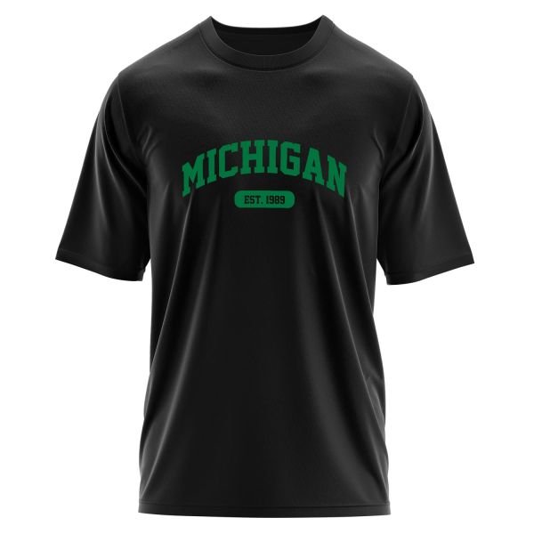 Michigan EST. 1989 Oversize Tişört M - Siyah