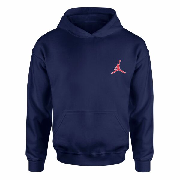 Air Jordan Red Stroked Hoodie S - İndigo Mavisi