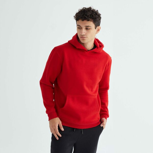 Baskısız Düz Casual Hoodie XL - Kırmızı