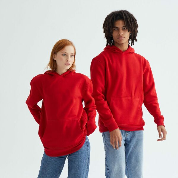 Baskısız Düz Casual Hoodie XL - Kırmızı
