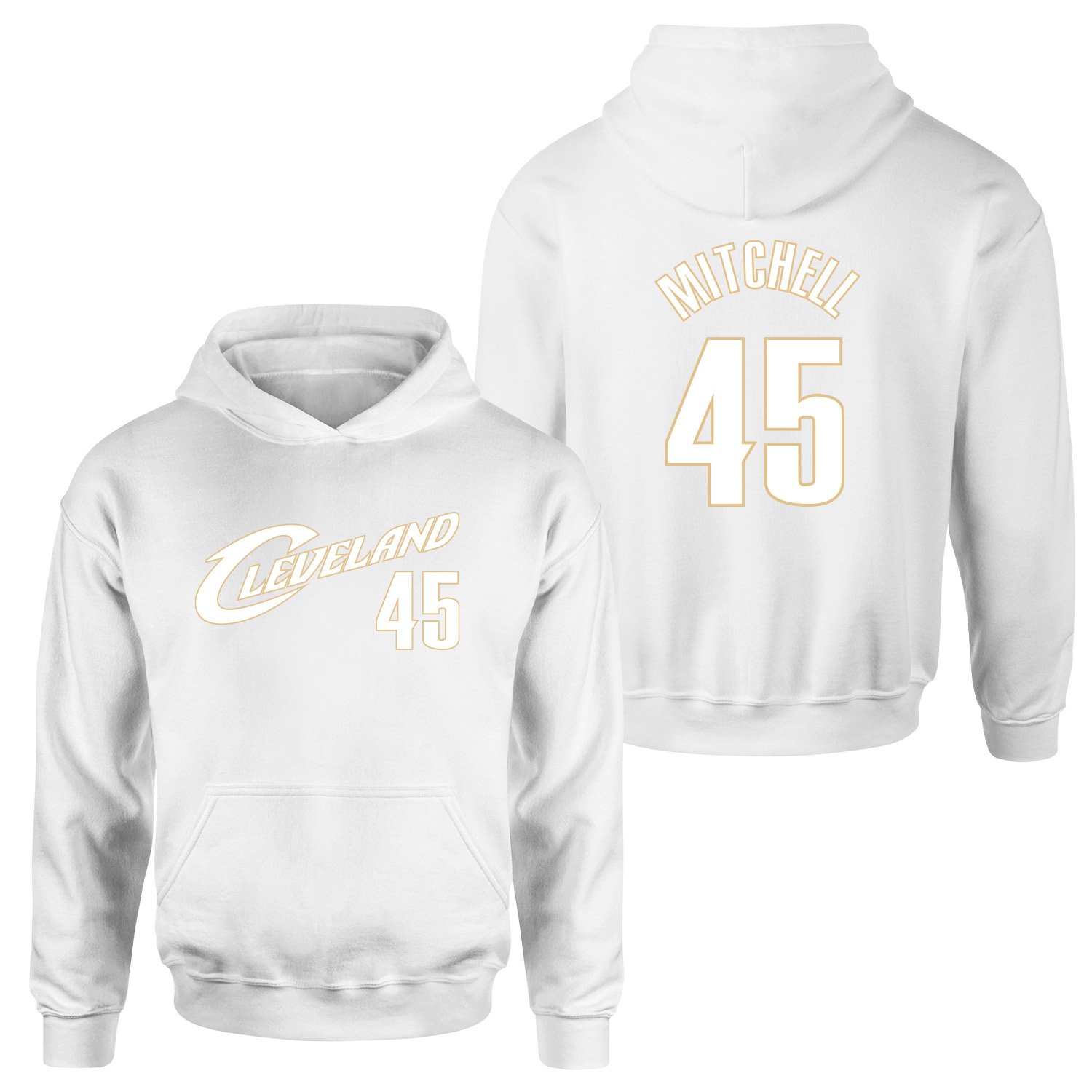 Donovan Mitchell Cleveland 45 Forma Hoodie L - Beyaz