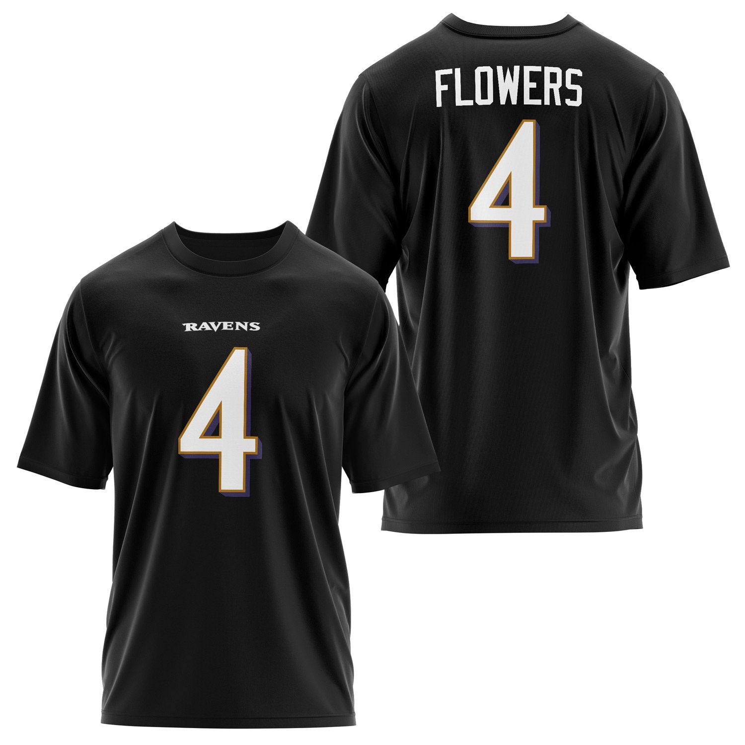Zay Flowers Baltimore Ravens Oversize Tişört L - Siyah
