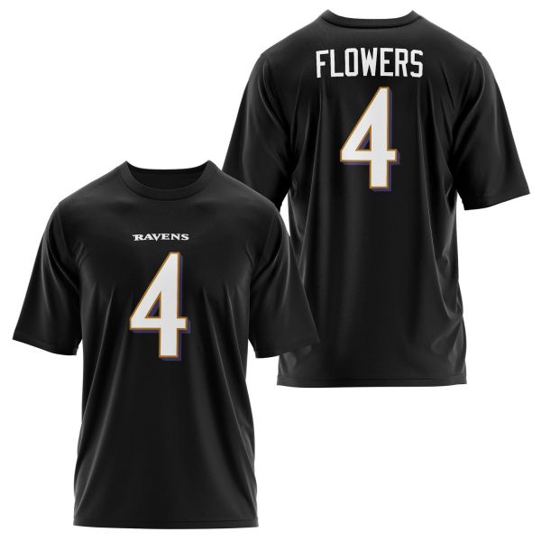 Zay Flowers Baltimore Ravens Oversize Tişört L - Siyah