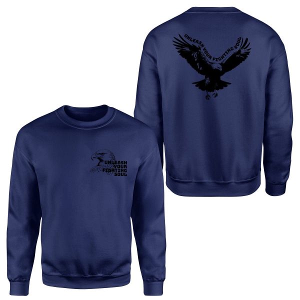 Unleash Your Fighting Soul | Eagle Sweatshirt M - İndigo Mavisi