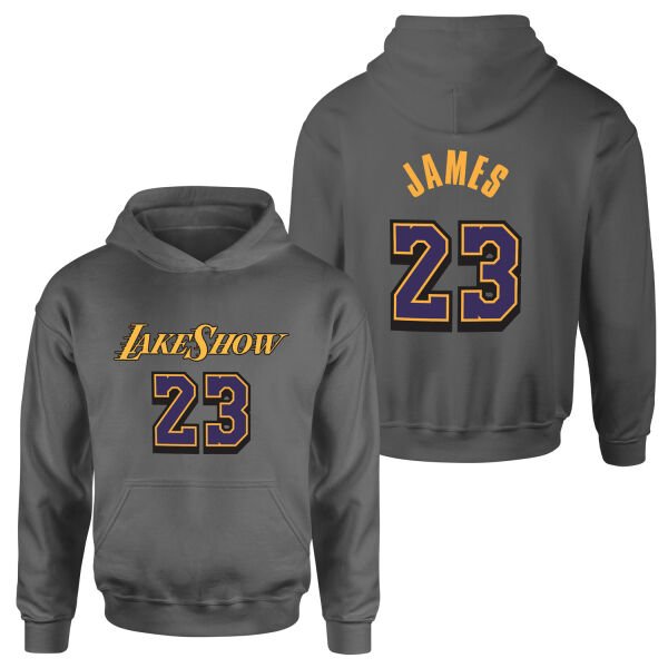 LeBron James 23 LakeShow Hoodie M - Füme