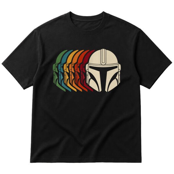 Mando Helmet Gradient Oversize Tişört S - Siyah