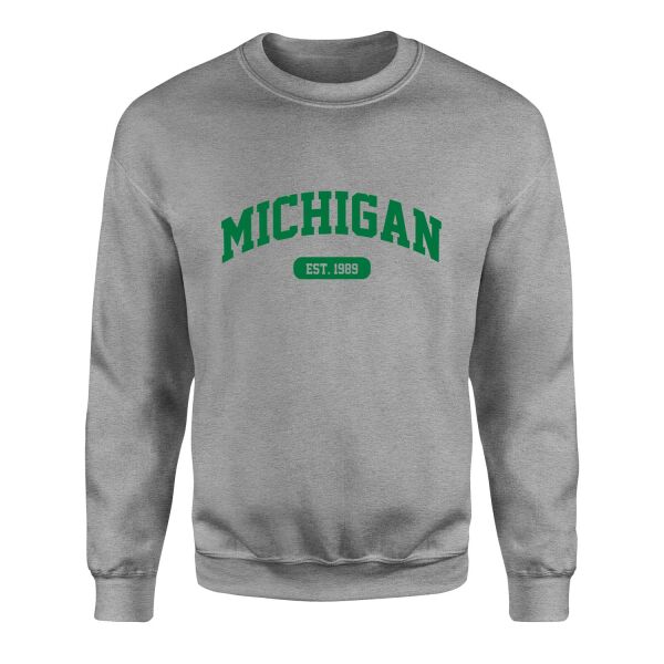 Michigan EST. 1989 Sweatshirt L - Gri