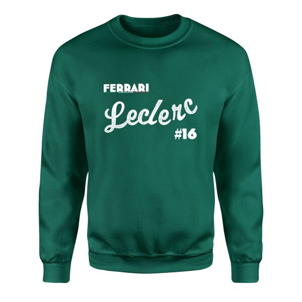 Charles Leclerc Cursive Illustration Sweatshirt XXL - Nefti Yeşili