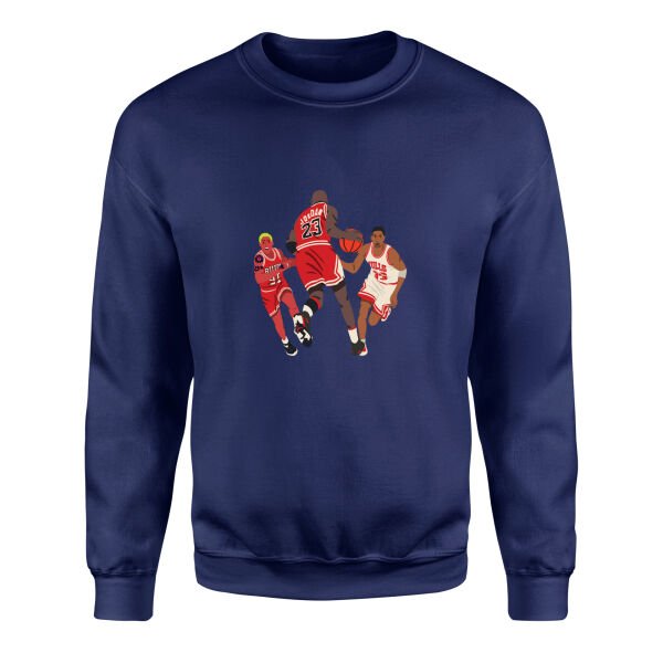 Jordan, Pippen, Rodman Sweatshirt M - İndigo Mavisi