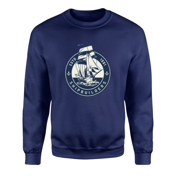 Shipbuilders Denizci Tasarımlı Sweatshirt M - Lacivert