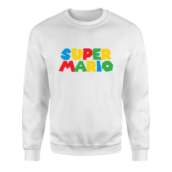 Super Mario Sweatshirt M - Beyaz