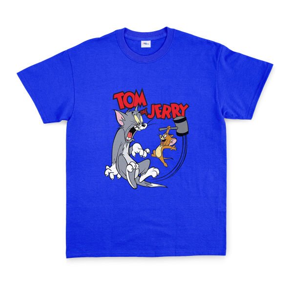 Tom And Jerry Grunge Tişört L - Mavi