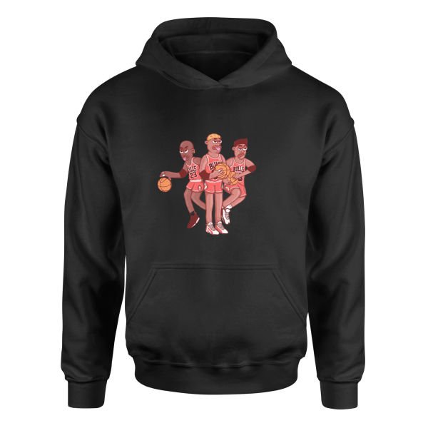 Jordan, Pippen, Rodman II Hoodie M - Siyah