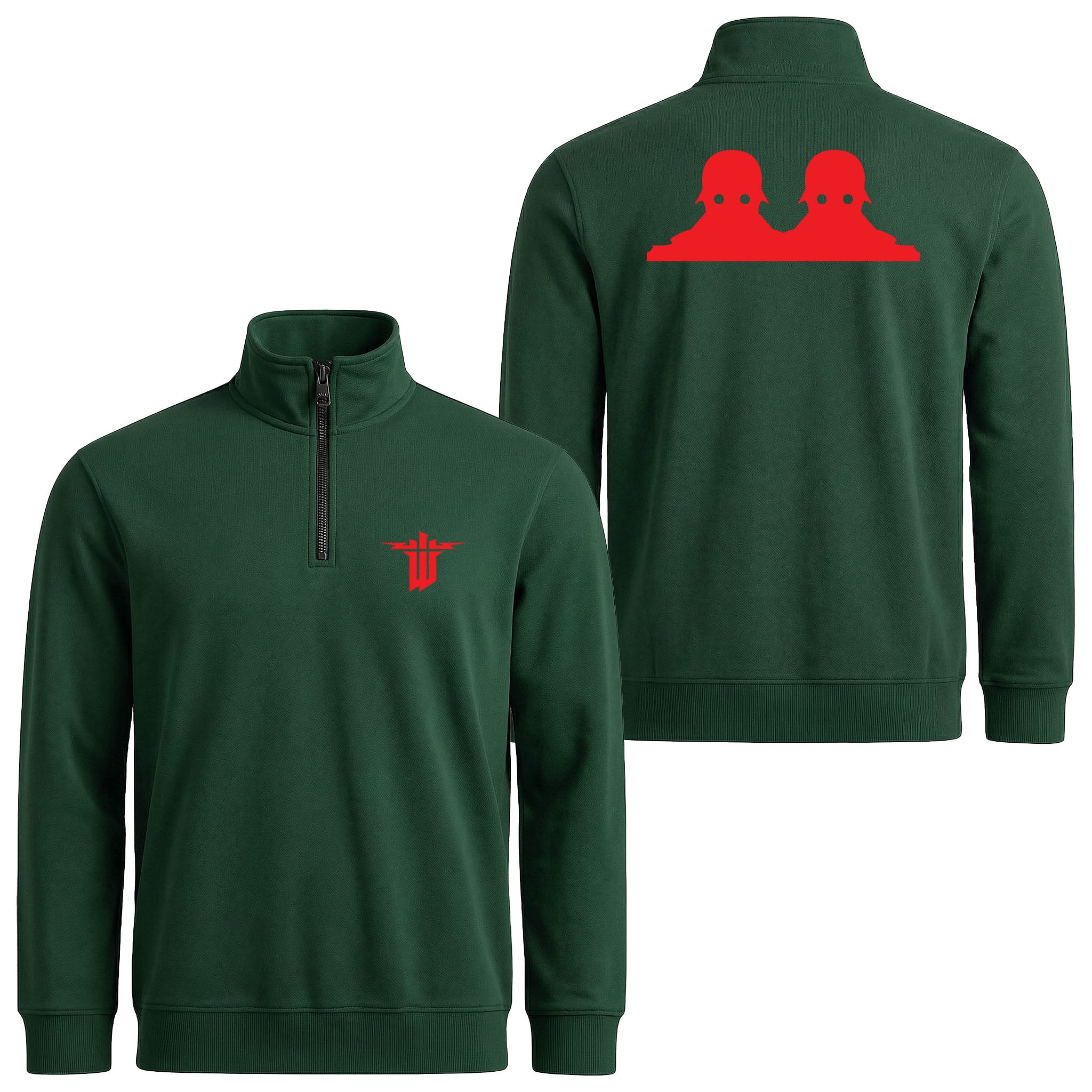Wolfenstein | Soldat Yarım Fermuarlı Sweatshirt