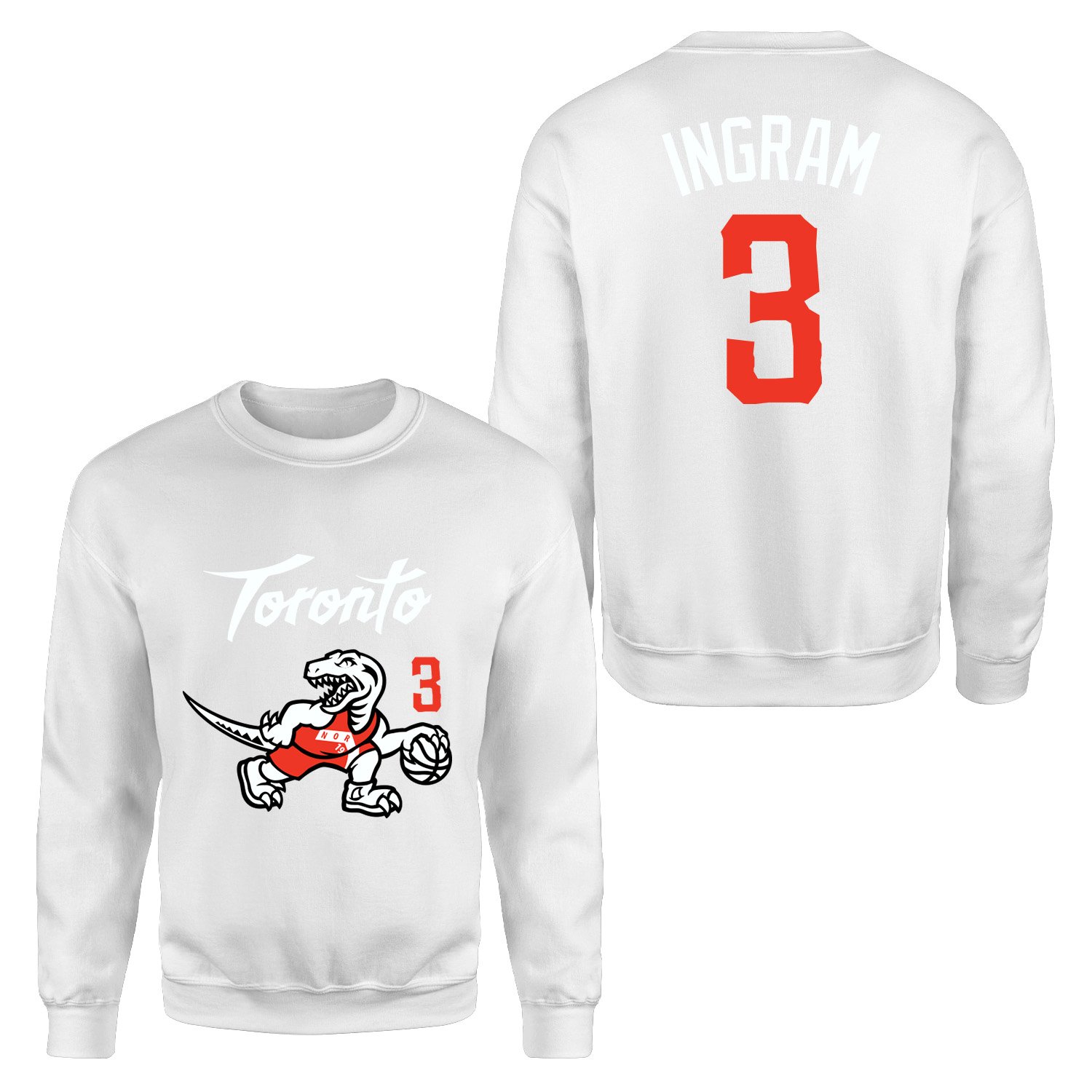 Brandon Ingram 3 City Edition Raptors Sweatshirt L - Beyaz