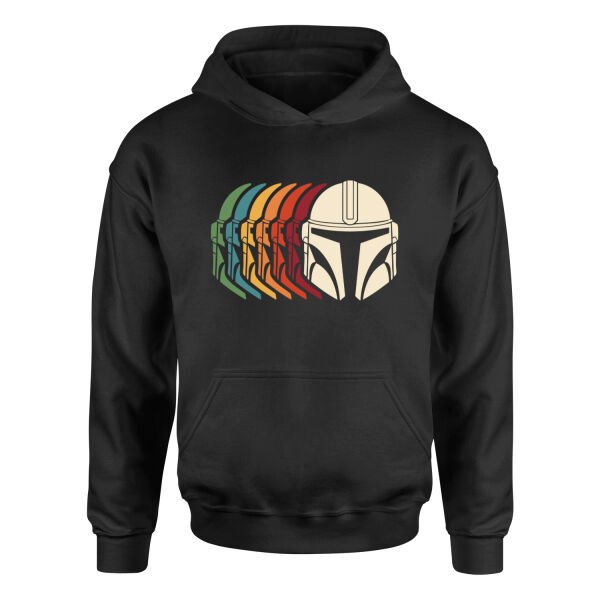 Mando Helmet Gradient Hoodie S - Siyah
