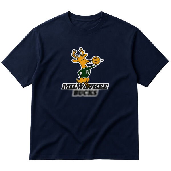 Bucks Retro Oversize Tişört M - İndigo Mavisi