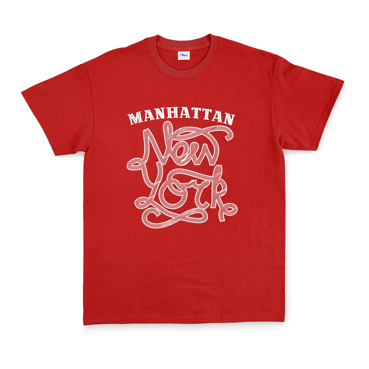 Manhatta, NYC Tişört L - Kırmızı