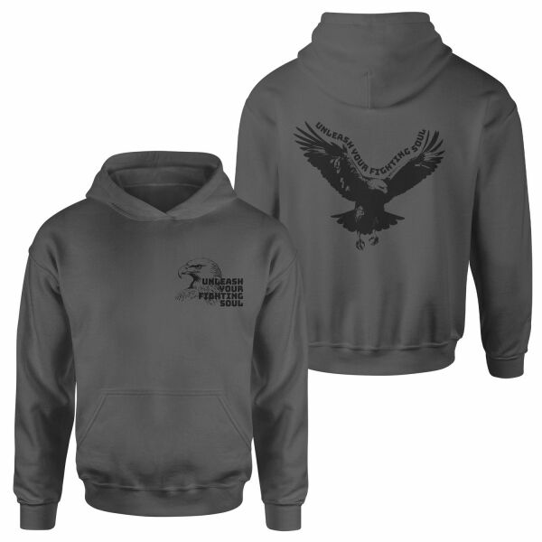 Unleash Your Fighting Soul | Eagle Hoodie L - Füme