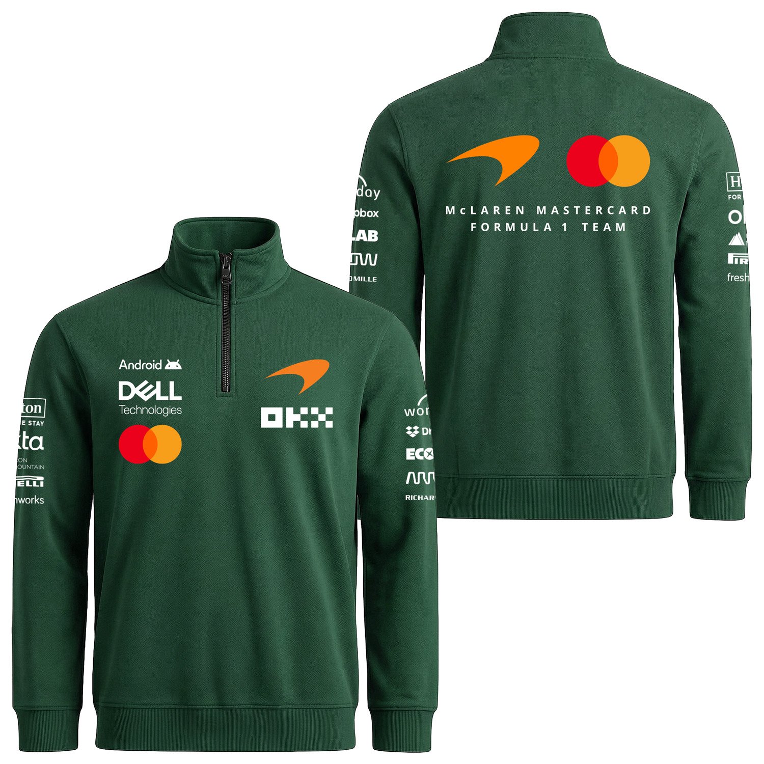 McLaren Racing 2026 Teamline Yarım Fermuarlı Sweatshirt L - Nefti Yeşili
