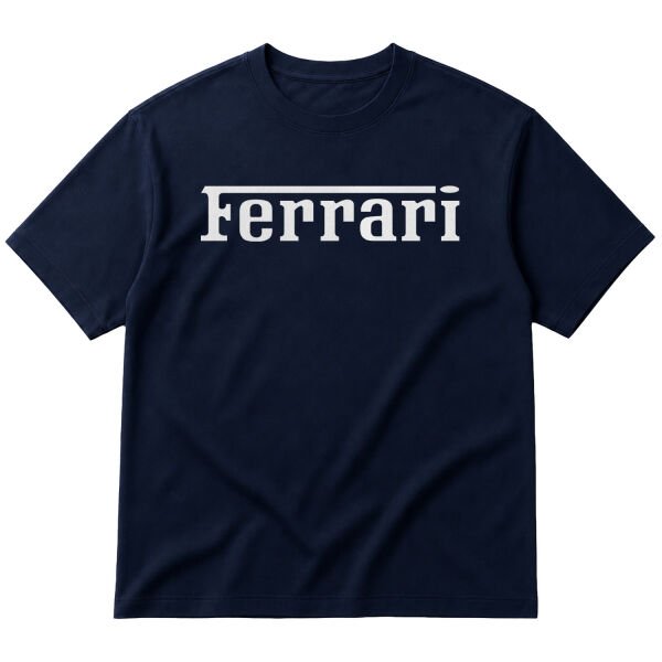 Ferrari White Oversize Tişört M - İndigo Mavisi
