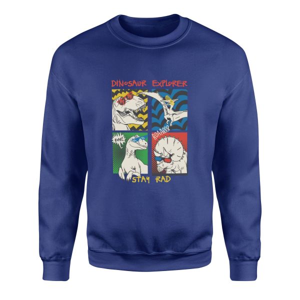 Dinosaur Explorer Sweatshirt S - İndigo Mavisi