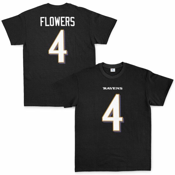 Zay Flowers Baltimore Ravens Tişört XL - Siyah