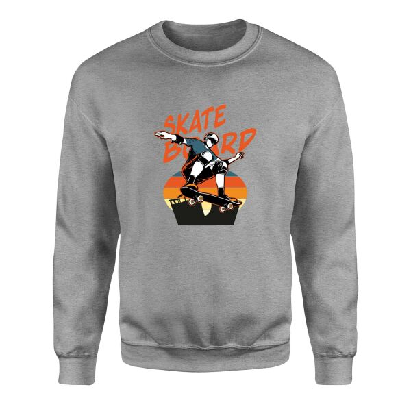 Skateboard Sweatshirt L - Gri