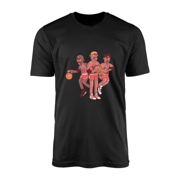 Jordan, Pippen, Rodman II Tişört M - Siyah