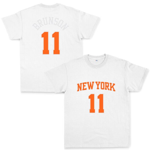 Jalen Brunson 11 New York Tişört S - Beyaz