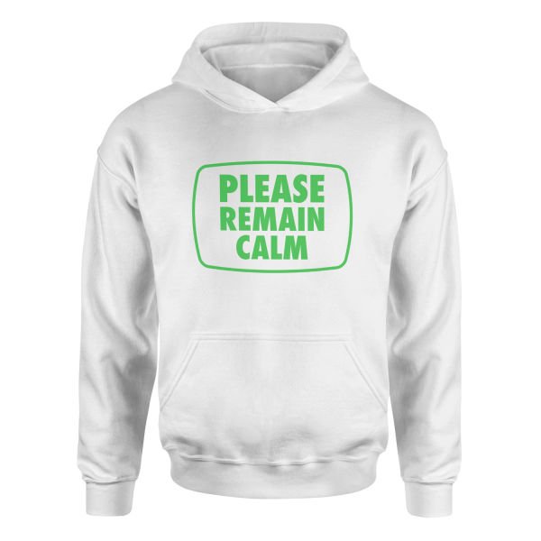 Please Remain Calm | Fallout Hoodie M - Beyaz